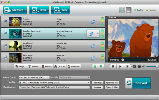 4Videosoft All Music Converter for Mac