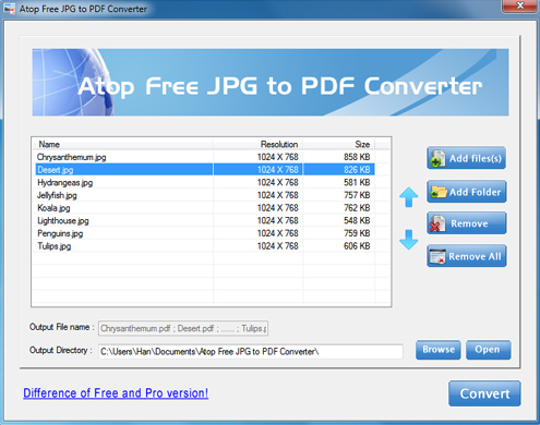Atop Free JPG to PDF Converter