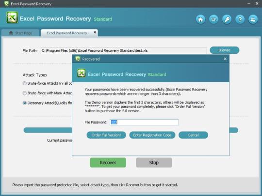 Excel Password Recovery Standard