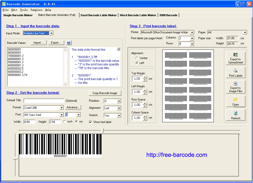 teacup software barcode maker