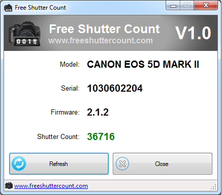 canon 5d mark ii shutter count