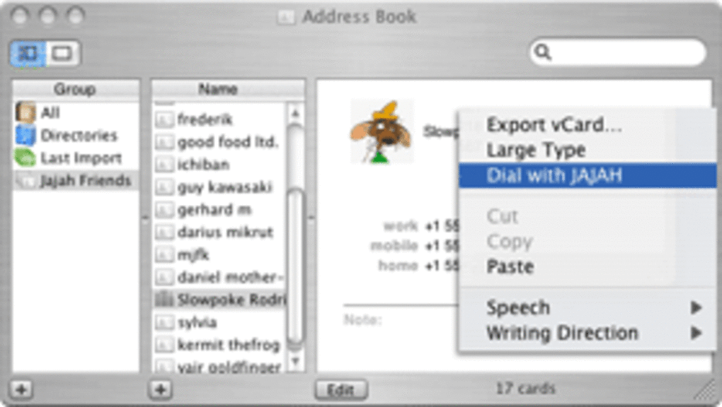 JAJAH Mac OS X Address Book Plugin