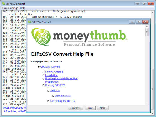 QIF2CSV Convert