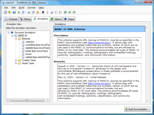 TechWriter for XML Schemas