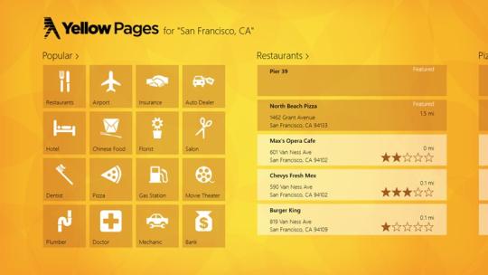 Yellow Pages for Windows 8