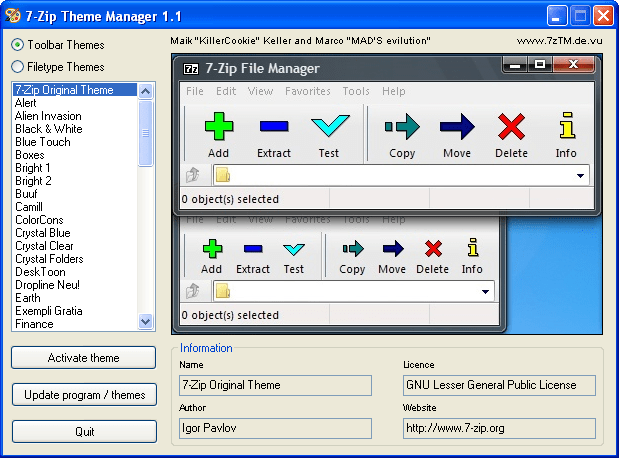 7-Zip Theme Manager