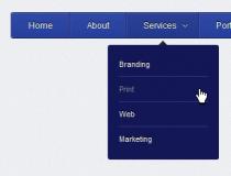 A jQuery powered HTML5 navigation menu