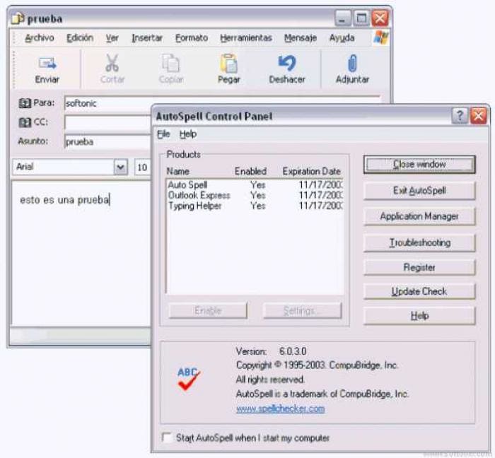 AutoSpell for Outlook Express
