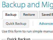 Backup and Migrate