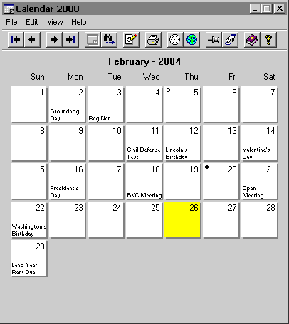 Calendar 2000