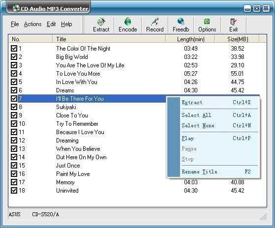 CD Audio MP3 Converter