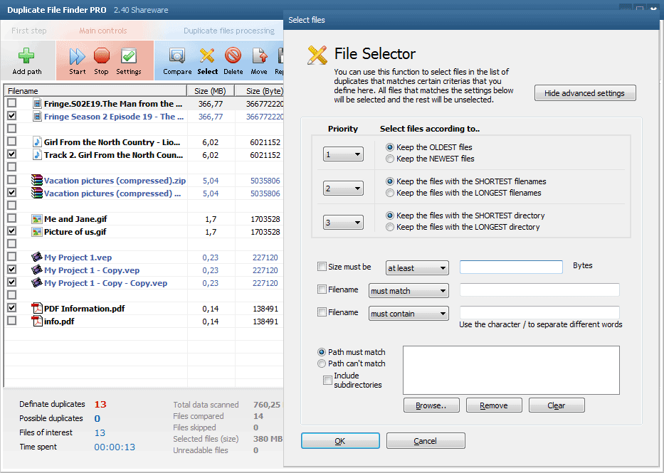 Duplicate File Finder Pro