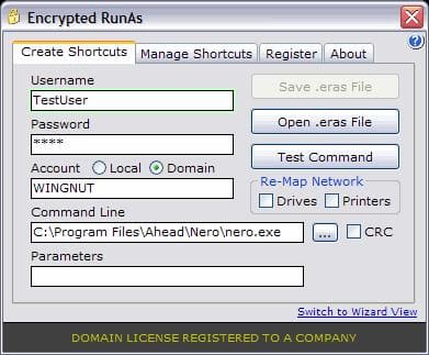 Encrypted RunAs