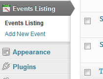 Events Listing Widget