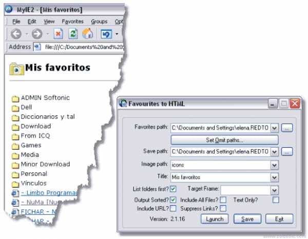 Favorites to HTML