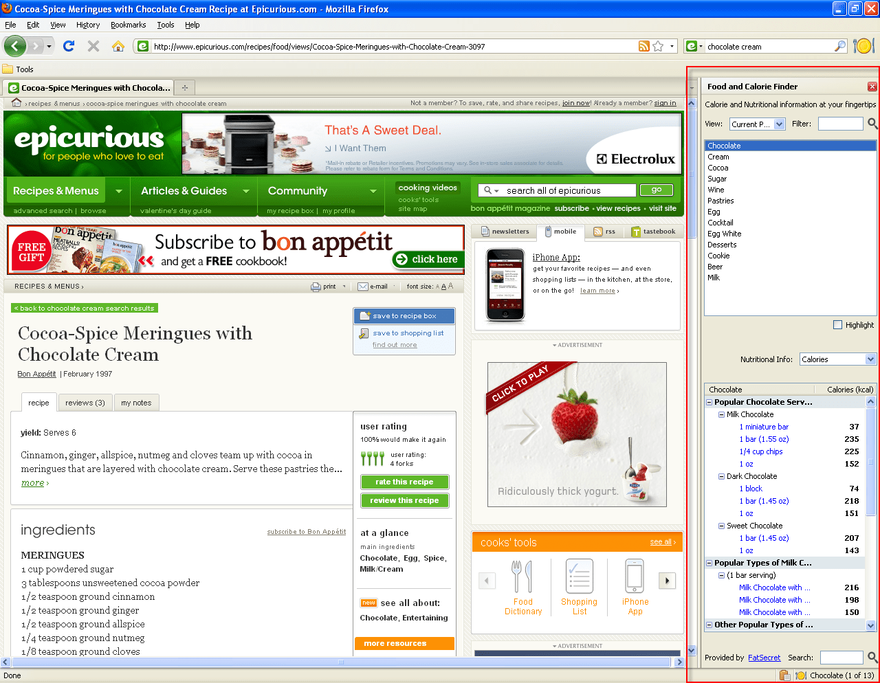 Food and Calorie Finder