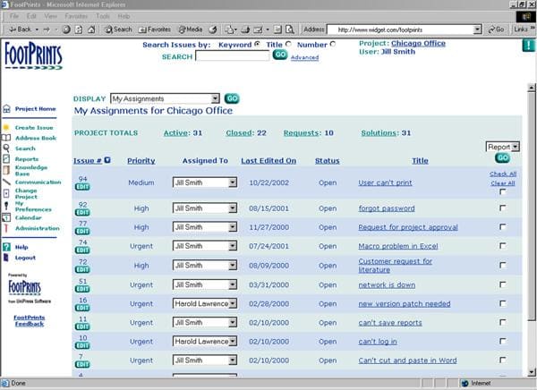 FootPrints Help Desk Software