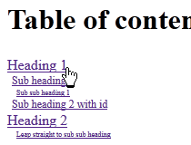 Javascript Table Of Contents