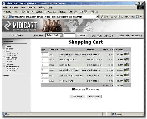 MidiCart ASP Shopping Cart