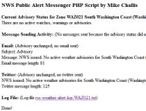NWS Public Alert Messenger PHP Script