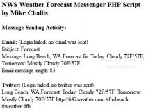 NWS Weather Forecast Messenger PHP Script