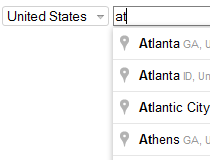 Places Autocomplete using Google Places