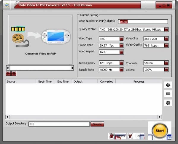 Plato Video to PSP Converter