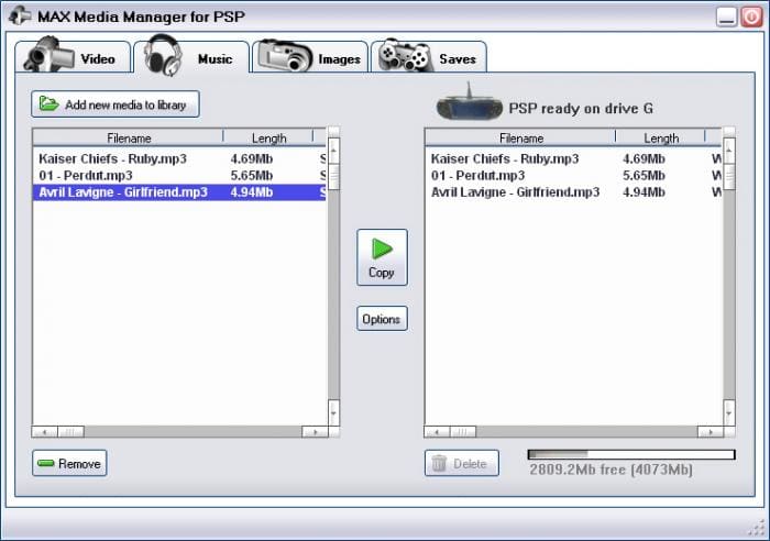 PSP Max Media Manager