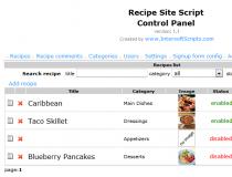 Recipes Site script