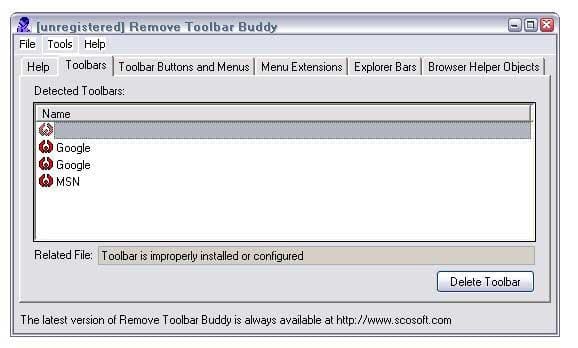 Remove Toolbar Buddy