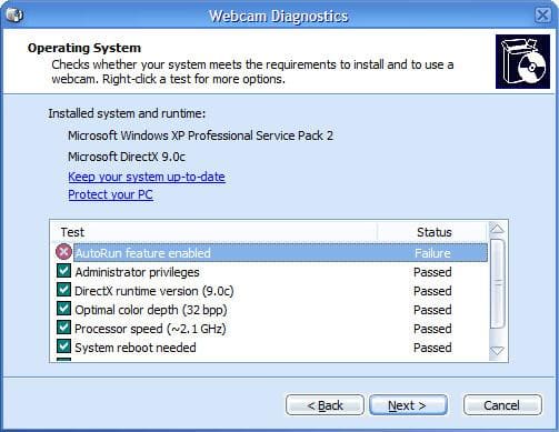 Webcam Diagnostics