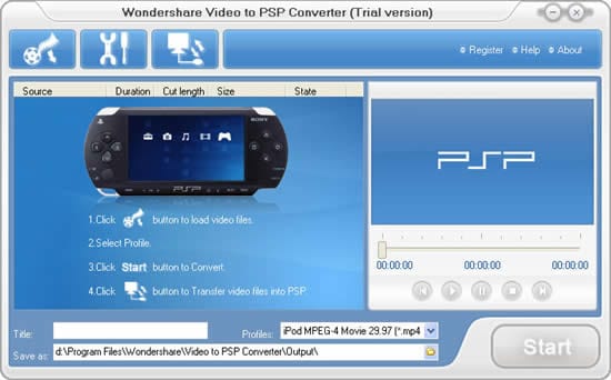 Wondershare Video to PSP Converter