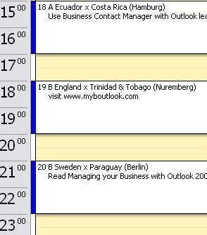 World Cup 2006 Outlook Calendar