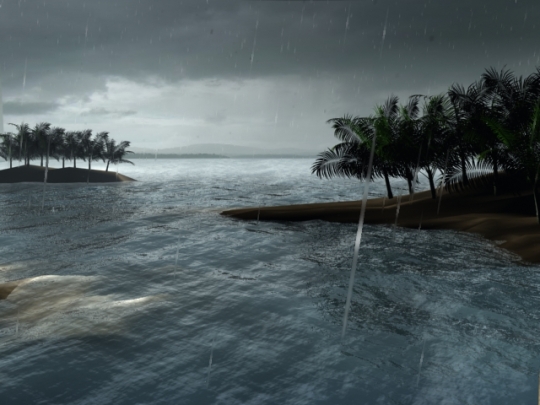 3D Animated Tropical Storm Screensaver with Sound