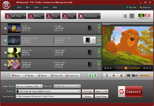 4Videosoft PS3 Video Converter