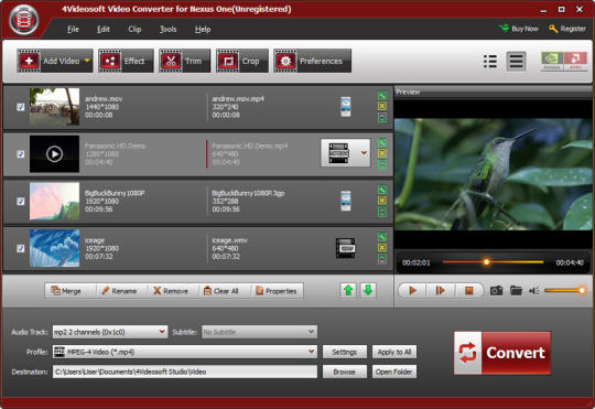 4Videosoft Video Converter for Nexus One