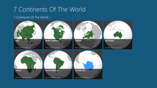 7 Continents Of The World  for Windows 8