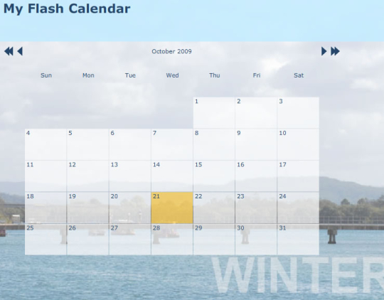 A4Desk Flash Event Calendar