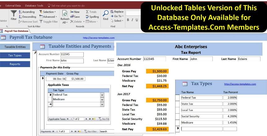 Access Database for Small Business Payroll Tax