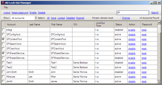 Active Directory Account Lockout Tool