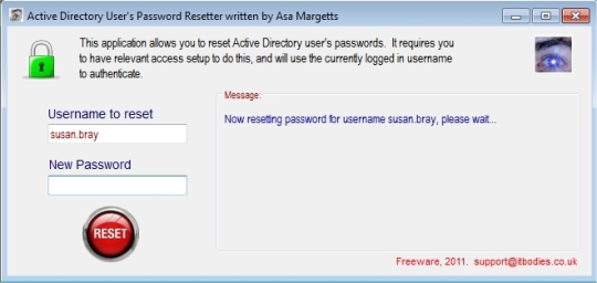 Active Directory User's Password Resetter