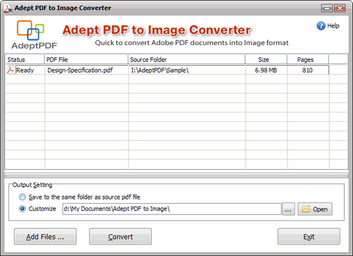 Adept PDF to Image Converter