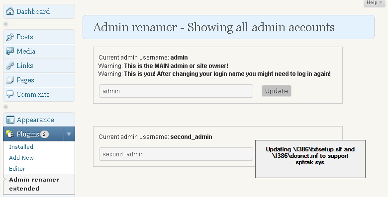 Admin renamer extended