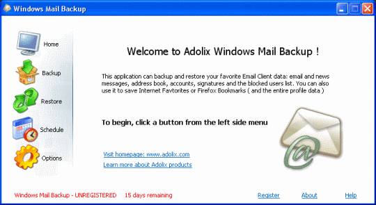 Adolix Windows Mail Backup