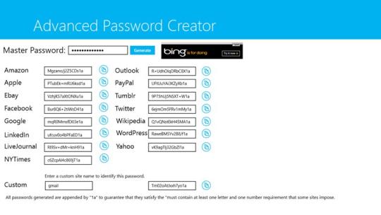 Advanced Password Creator
