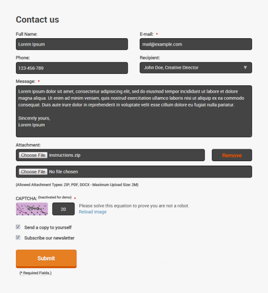 Advanced WordPress Contact Form Plugin