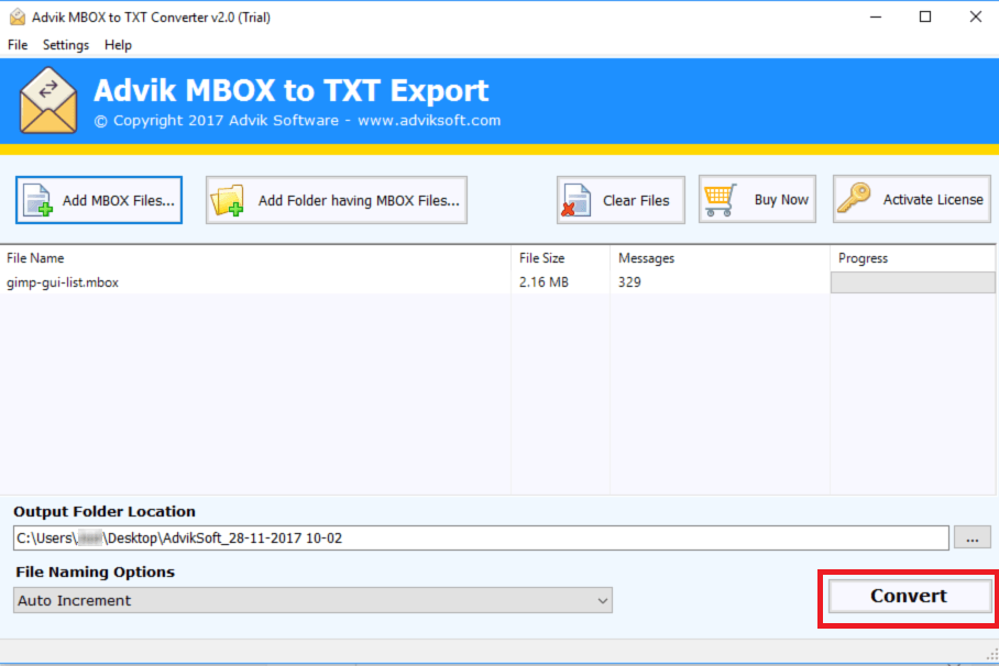 Advik MBOX to Text Export
