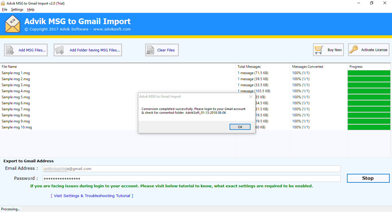 Advik MSG to Gmail Import