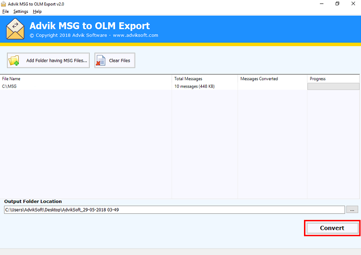 Advik MSG to OLM Export