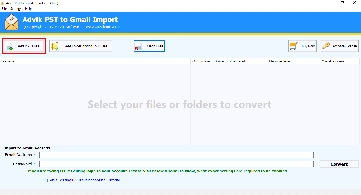 Advik PST to Gmail Import